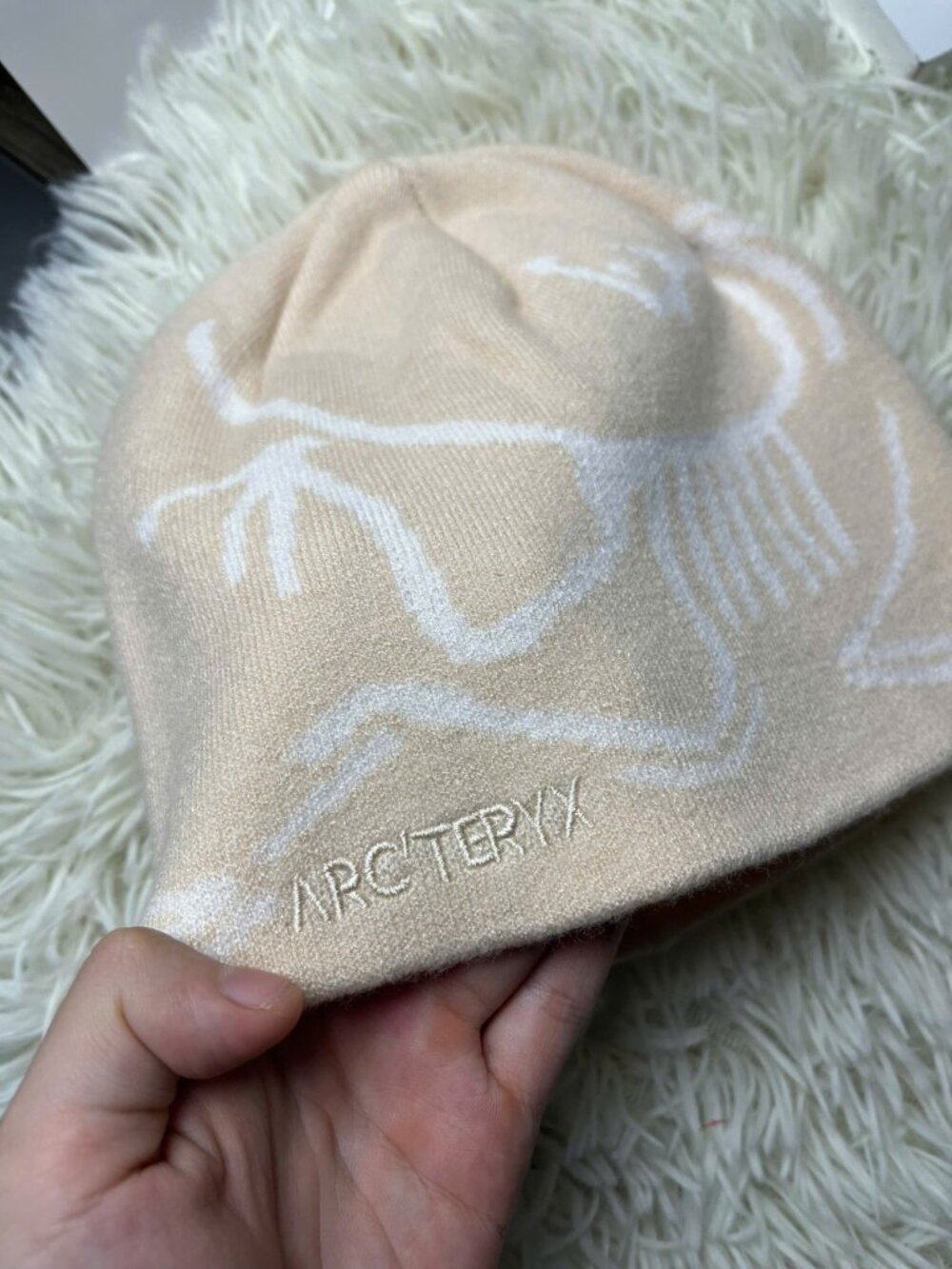 Cute Dino Beanie Cream Hat Soft Stretch Knit Winter Cap Aesthetic Kawaii Streetw